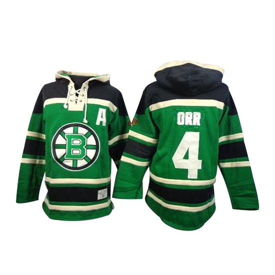 Bobby Orr Boston Bruins Old Time Hockey Premier St. Patrick's Day McNary Lace Hoodie Jersey - Green