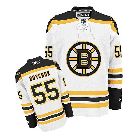 Johnny Boychuk Boston Bruins Authentic Away Reebok Jersey - White