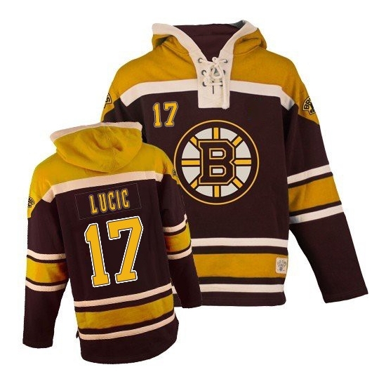 Milan Lucic Boston Bruins Old Time Hockey Authentic Sawyer Hooded Sweatshirt Jersey - Black