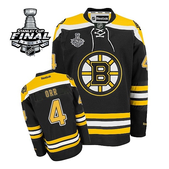 Bobby Orr Boston Bruins Premier Home 2013 Stanley Cup Finals Reebok Jersey - Black