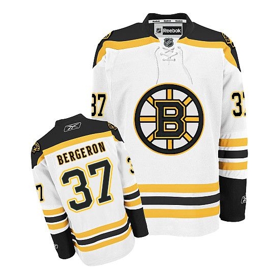 Patrice Bergeron Boston Bruins Premier Away Reebok Jersey - White