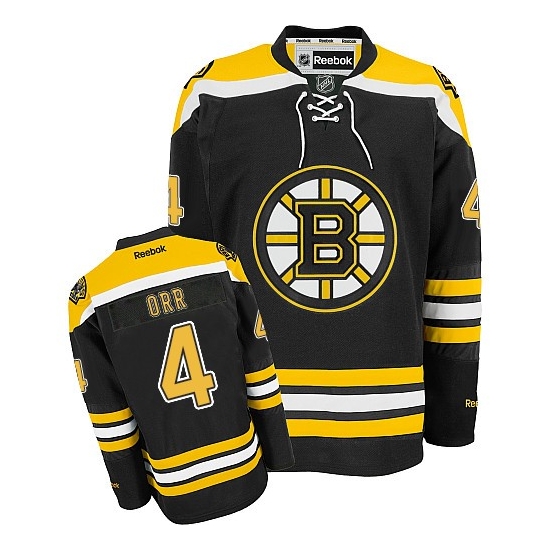 Bobby Orr Boston Bruins Women's Authentic Home Reebok Jersey - Black