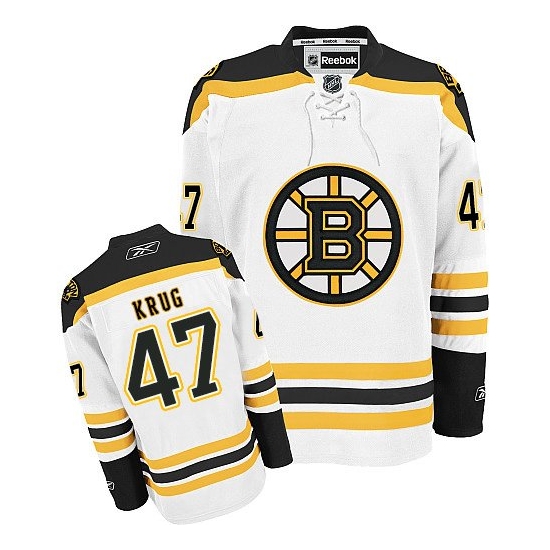 Torey Krug Boston Bruins Authentic Away Reebok Jersey - White