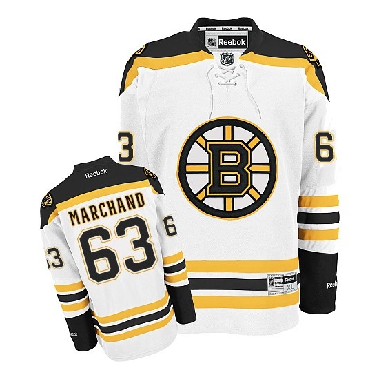 Brad Marchand Boston Bruins Premier Away Reebok Jersey - White