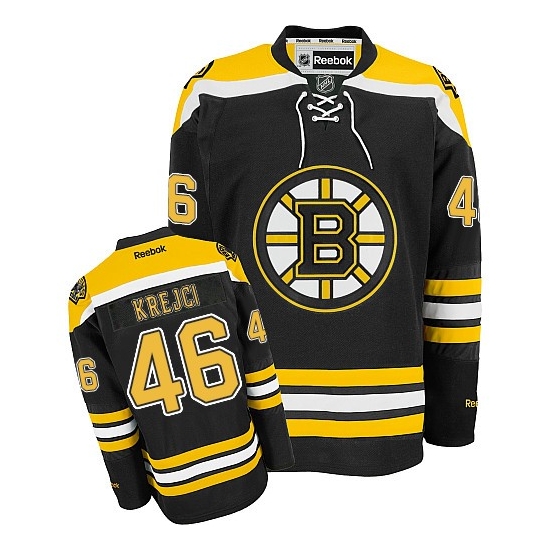 David Krejci Boston Bruins Authentic Home Reebok Jersey - Black