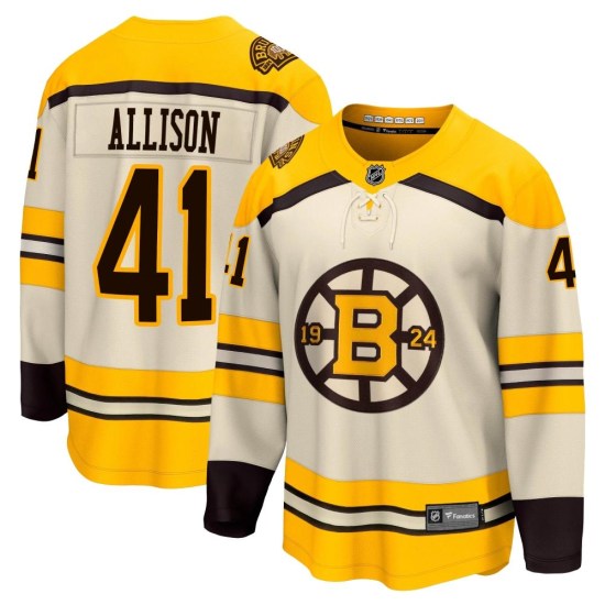 Jason Allison Boston Bruins Youth Premier Breakaway 100th Anniversary Fanatics Branded Jersey - Cream