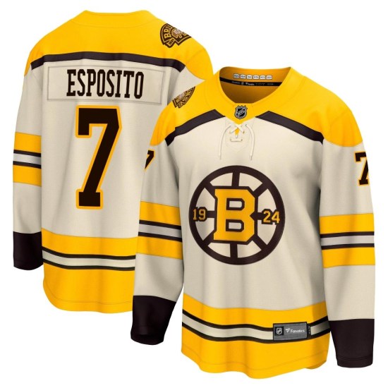 Phil Esposito Boston Bruins Youth Premier Breakaway 100th Anniversary Fanatics Branded Jersey - Cream