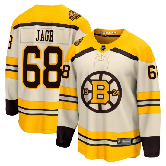 Jaromir Jagr Boston Bruins Youth Premier Breakaway 100th Anniversary Fanatics Branded Jersey - Cream