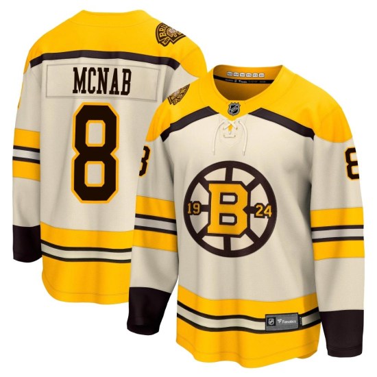 Peter Mcnab Boston Bruins Youth Premier Breakaway 100th Anniversary Fanatics Branded Jersey - Cream