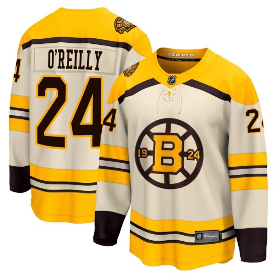 Terry O'Reilly Boston Bruins Youth Premier Breakaway 100th Anniversary Fanatics Branded Jersey - Cream