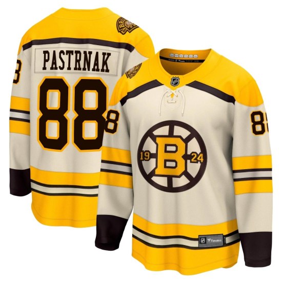 David Pastrnak Boston Bruins Youth Premier Breakaway 100th Anniversary Fanatics Branded Jersey - Cream