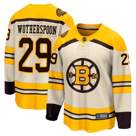 Parker Wotherspoon Boston Bruins Youth Premier Breakaway 100th Anniversary Fanatics Branded Jersey - Cream