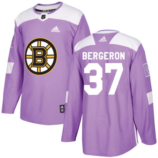 Patrice Bergeron Boston Bruins Authentic Fights Cancer Practice Adidas Jersey - Purple