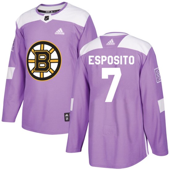 Phil Esposito Boston Bruins Authentic Fights Cancer Practice Adidas Jersey - Purple