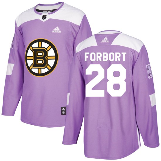 Derek Forbort Boston Bruins Authentic Fights Cancer Practice Adidas Jersey - Purple