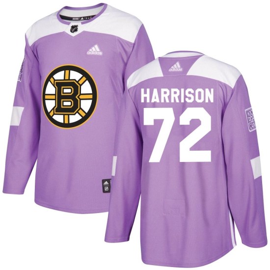 Brett Harrison Boston Bruins Authentic Fights Cancer Practice Adidas Jersey - Purple