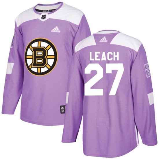 Reggie Leach Boston Bruins Authentic Fights Cancer Practice Adidas Jersey - Purple