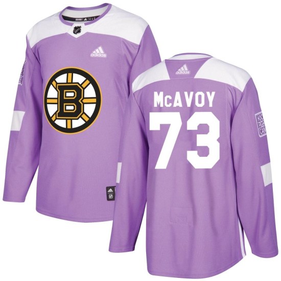 Charlie McAvoy Boston Bruins Authentic Fights Cancer Practice Adidas Jersey - Purple