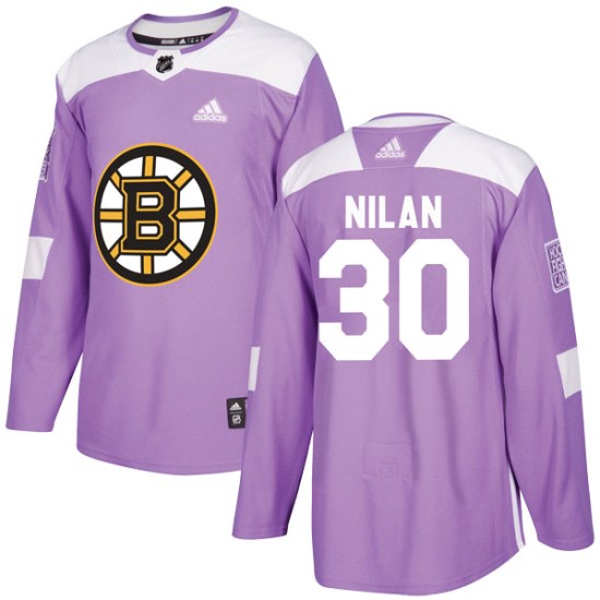 Chris Nilan Boston Bruins Authentic Fights Cancer Practice Adidas Jersey - Purple
