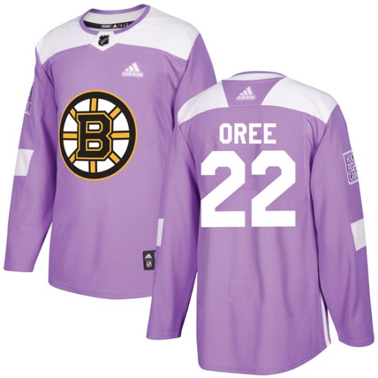 Willie O'ree Boston Bruins Authentic Fights Cancer Practice Adidas Jersey - Purple