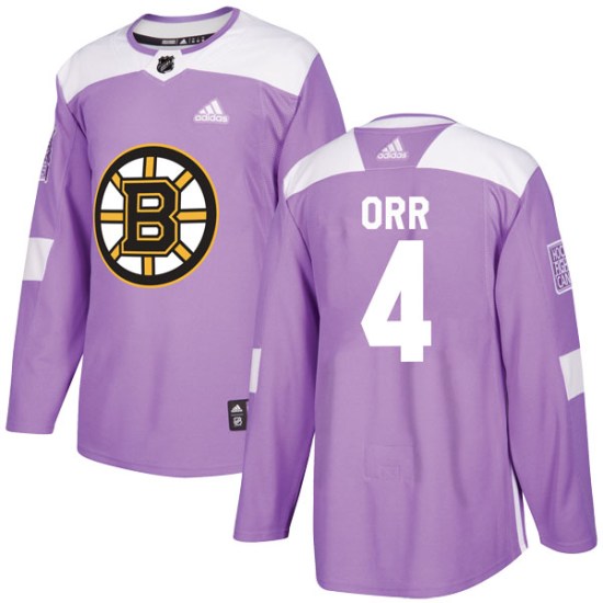 Bobby Orr Boston Bruins Authentic Fights Cancer Practice Adidas Jersey - Purple