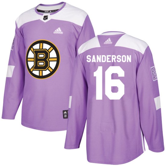 Derek Sanderson Boston Bruins Authentic Fights Cancer Practice Adidas Jersey - Purple