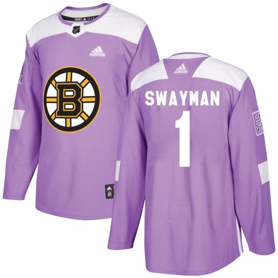 Jeremy Swayman Boston Bruins Authentic Fights Cancer Practice Adidas Jersey - Purple