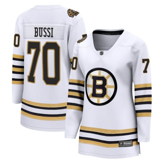 Brandon Bussi Boston Bruins Women's Premier Breakaway 100th Anniversary Fanatics Branded Jersey - White