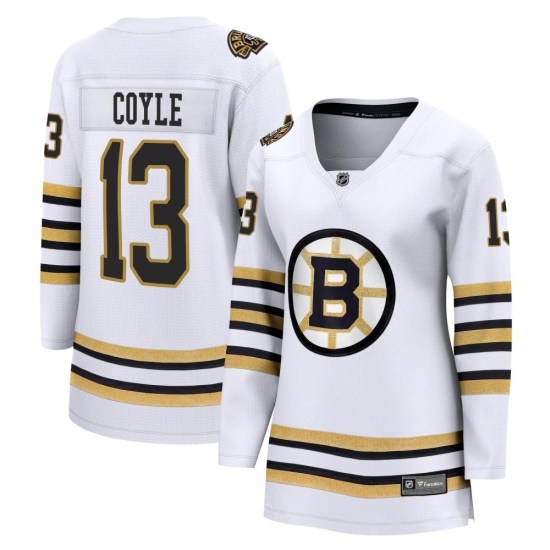 Charlie Coyle Boston Bruins Women's Premier Breakaway 100th Anniversary Fanatics Branded Jersey - White