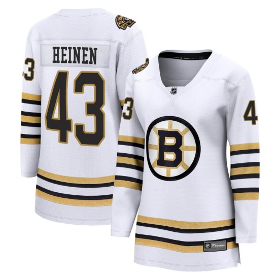 Danton Heinen Boston Bruins Women's Premier Breakaway 100th Anniversary Fanatics Branded Jersey - White
