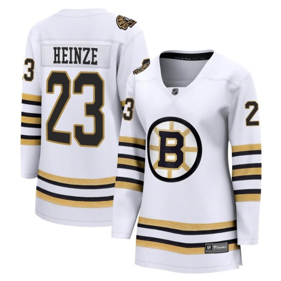Steve Heinze Boston Bruins Women's Premier Breakaway 100th Anniversary Fanatics Branded Jersey - White