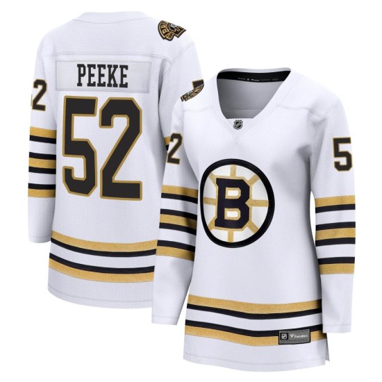 Andrew Peeke Boston Bruins Women's Premier Breakaway 100th Anniversary Fanatics Branded Jersey - White