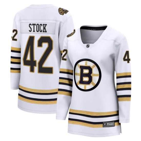 Pj Stock Boston Bruins Women's Premier Breakaway 100th Anniversary Fanatics Branded Jersey - White