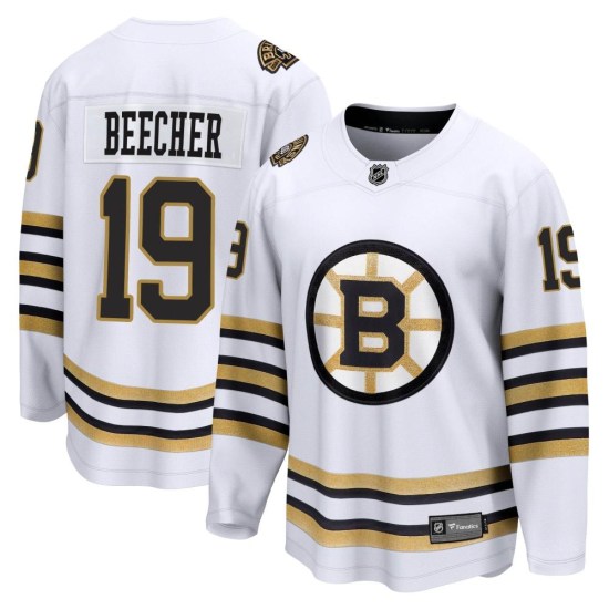 Johnny Beecher Boston Bruins Youth Premier Breakaway 100th Anniversary Fanatics Branded Jersey - White