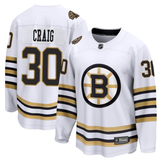 Jim Craig Boston Bruins Youth Premier Breakaway 100th Anniversary Fanatics Branded Jersey - White