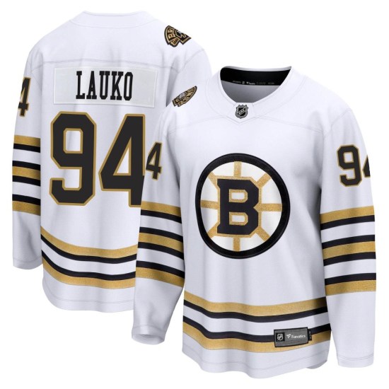 Jakub Lauko Boston Bruins Youth Premier Breakaway 100th Anniversary Fanatics Branded Jersey - White
