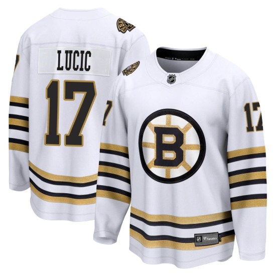 Milan Lucic Boston Bruins Youth Premier Breakaway 100th Anniversary Fanatics Branded Jersey - White