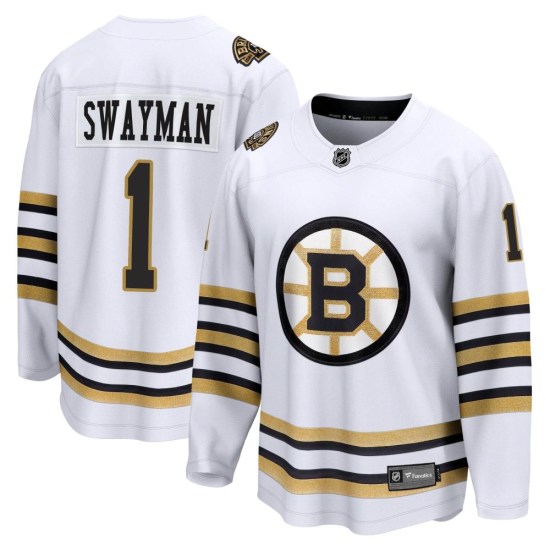 Jeremy Swayman Boston Bruins Youth Premier Breakaway 100th Anniversary Fanatics Branded Jersey - White