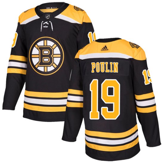 Dave Poulin Boston Bruins Authentic Home Adidas Jersey - Black