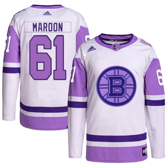 Pat Maroon Boston Bruins Authentic Hockey Fights Cancer Primegreen Adidas Jersey - White/Purple