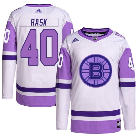 Tuukka Rask Boston Bruins Authentic Hockey Fights Cancer Primegreen Adidas Jersey - White/Purple