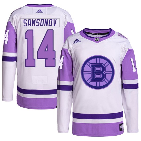 Sergei Samsonov Boston Bruins Authentic Hockey Fights Cancer Primegreen Adidas Jersey - White/Purple