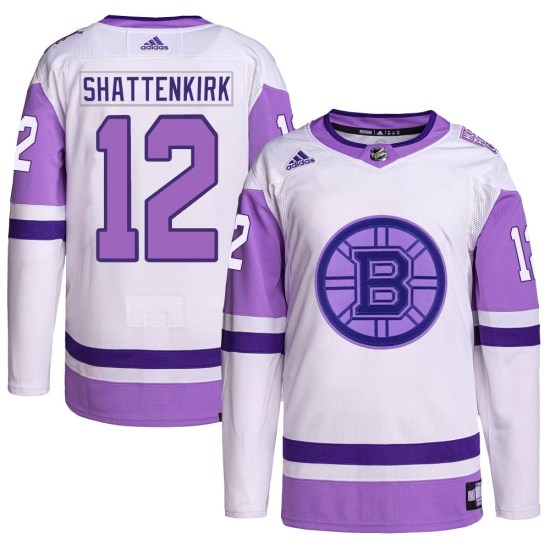 Kevin Shattenkirk Boston Bruins Authentic Hockey Fights Cancer Primegreen Adidas Jersey - White/Purple