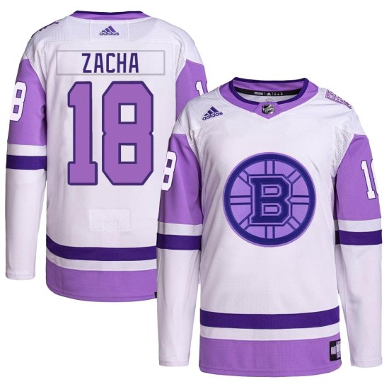 Pavel Zacha Boston Bruins Authentic Hockey Fights Cancer Primegreen Adidas Jersey - White/Purple