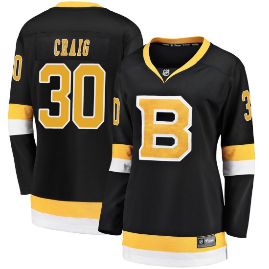 Jim Craig Boston Bruins Women's Premier Breakaway Alternate Fanatics Branded Jersey - Black