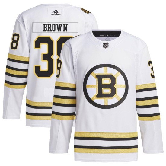 Patrick Brown Boston Bruins Authentic 100th Anniversary Primegreen Adidas Jersey - White