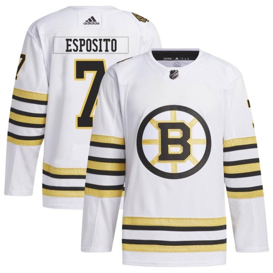 Phil Esposito Boston Bruins Authentic 100th Anniversary Primegreen Adidas Jersey - White