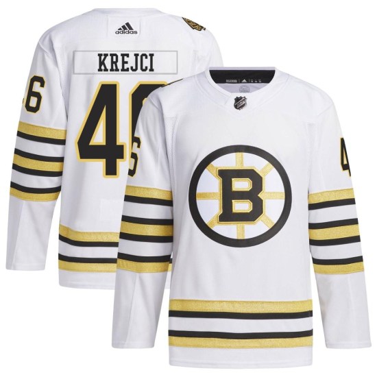 David Krejci Boston Bruins Authentic 100th Anniversary Primegreen Adidas Jersey - White
