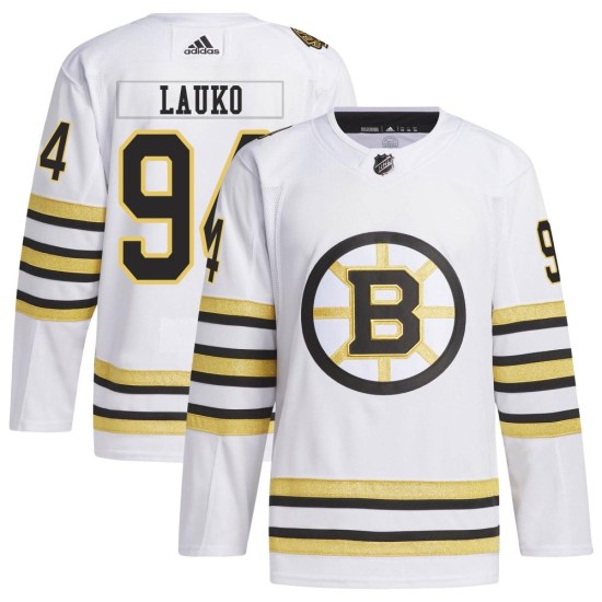 Jakub Lauko Boston Bruins Authentic 100th Anniversary Primegreen Adidas Jersey - White
