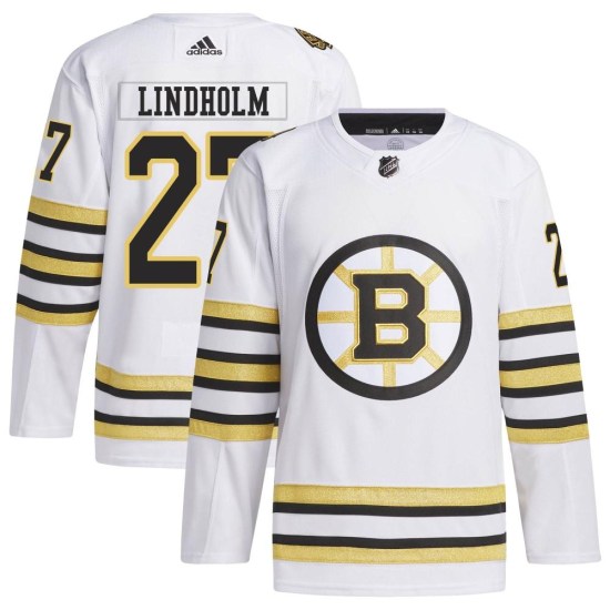 Hampus Lindholm Boston Bruins Authentic 100th Anniversary Primegreen Adidas Jersey - White